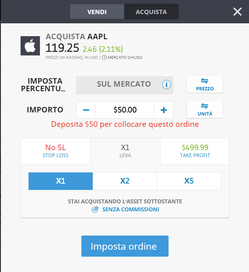 Acquisto azioni pure Apple con la piattaforma eToro