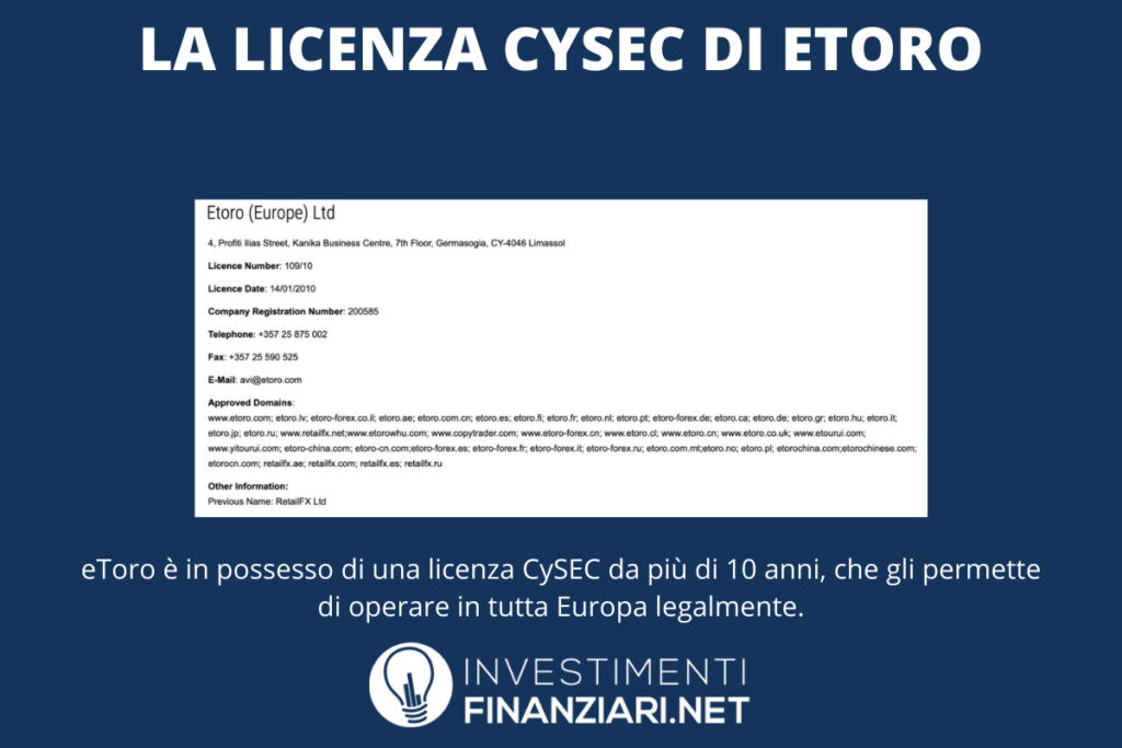 eToro licenza Cysec - di InvestimentiFinanziari.net