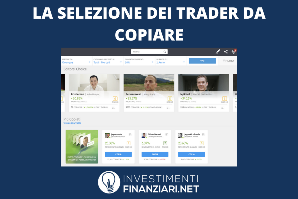 eToro - la selezione dei trader da copiare - di InvestimentiFinanziari.net