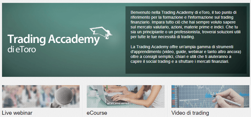 Trading Academy di eToro: ottima per imparare a investire in azioni