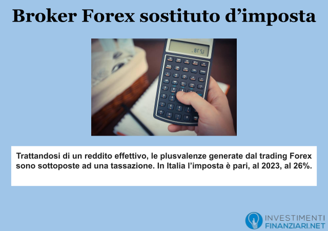Broker Forex italiani sostituti d'imposta: cosa significa.